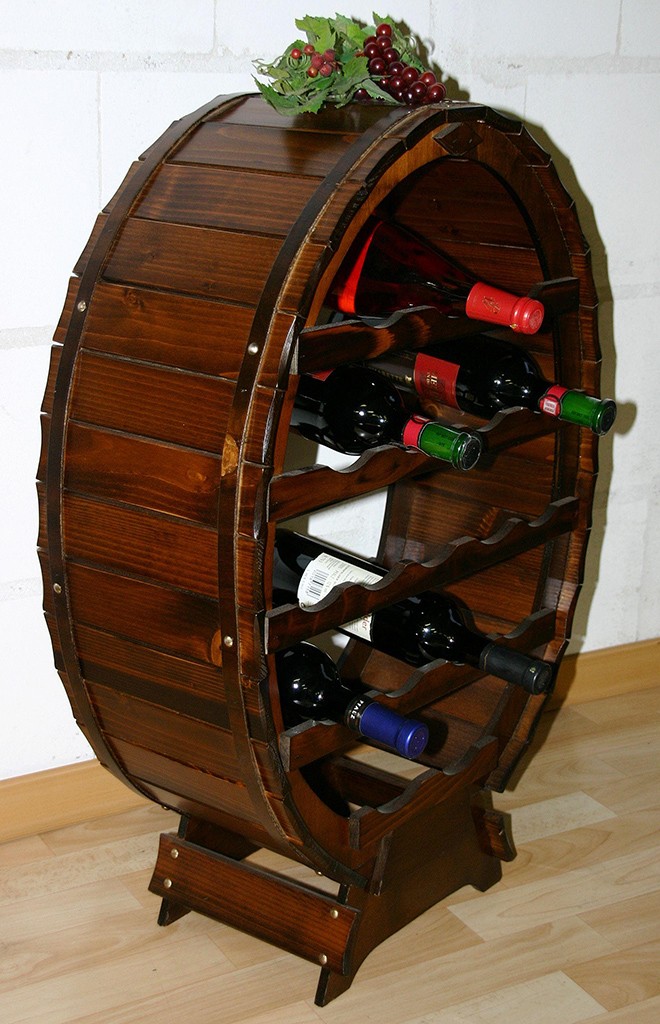 Massivholz Weinregal Flaschenregal Weinfass 18 Flaschen Holz Fichte