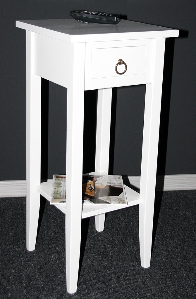 Massivholz Beistelltisch Blumentisch Blumenhocker 70 Holz massiv weiß