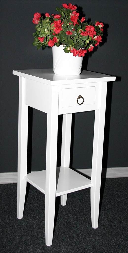 Massivholz Beistelltisch Blumentisch Blumenhocker 70 Holz massiv weiß