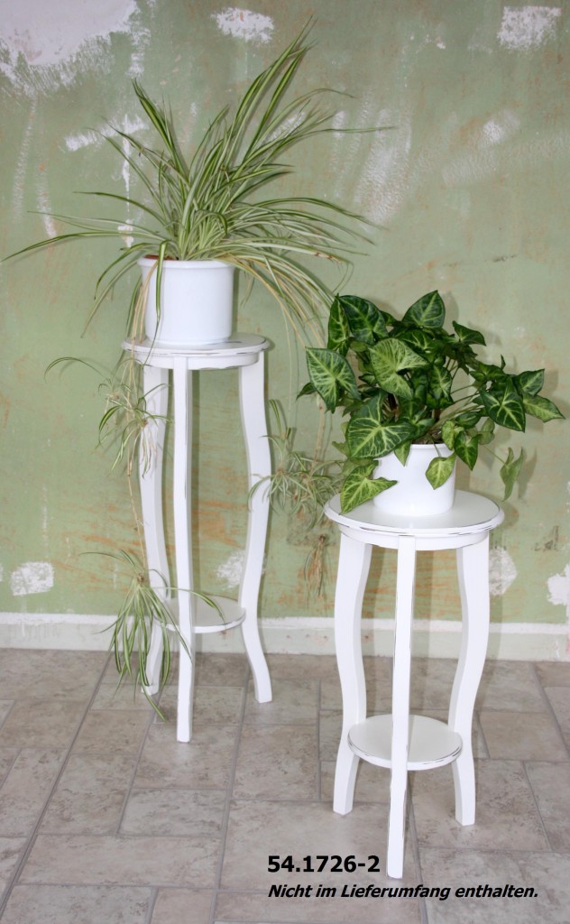 Massivholz Blumentisch Blumenhocker rund 80 Holz massiv weiß shabby
