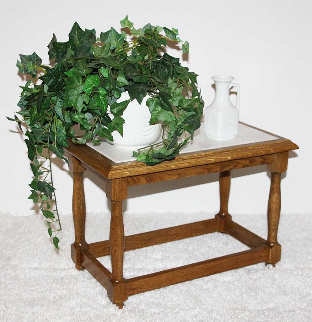 Massivholz Blumenhocker Blumentisch Blumenständer Holz Eiche rustikal