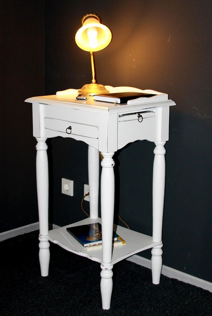 Massivholz Konsolentisch weiß Shabby Chic - Telefontisch ...