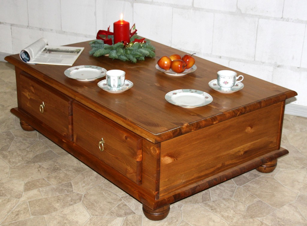 Massivholz truhentisch couchtisch couchtruhe holz kiefer massiv ... Couchtisch vollholz