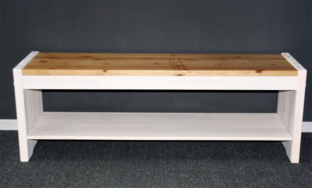Massivholz Sitzbank Kiefer massiv Holzbank Küchenbank weiß antik kolonial