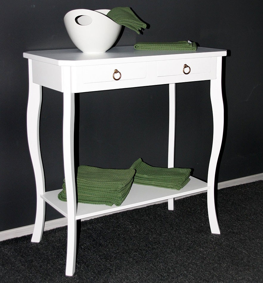 Massivholz Wandtisch Telefontisch Konsolentisch Holz massiv weiß lackiert