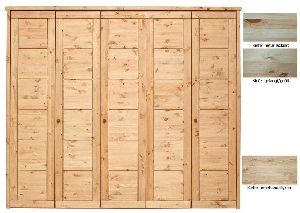 Massivholz Kleiderschrank 5-türig Kiefer ...