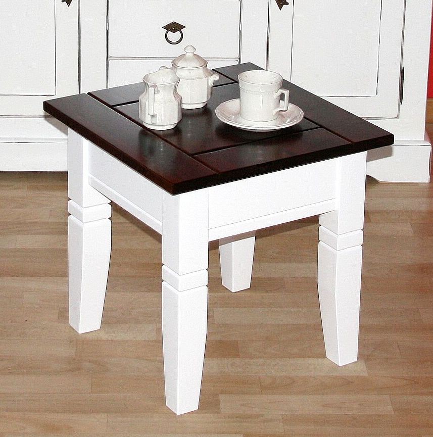 Couchtisch weißkolonial Beistelltisch quadratisch 45x45cm Couchtisch weißkolonial Beistelltisch quadratisch 45x45cm