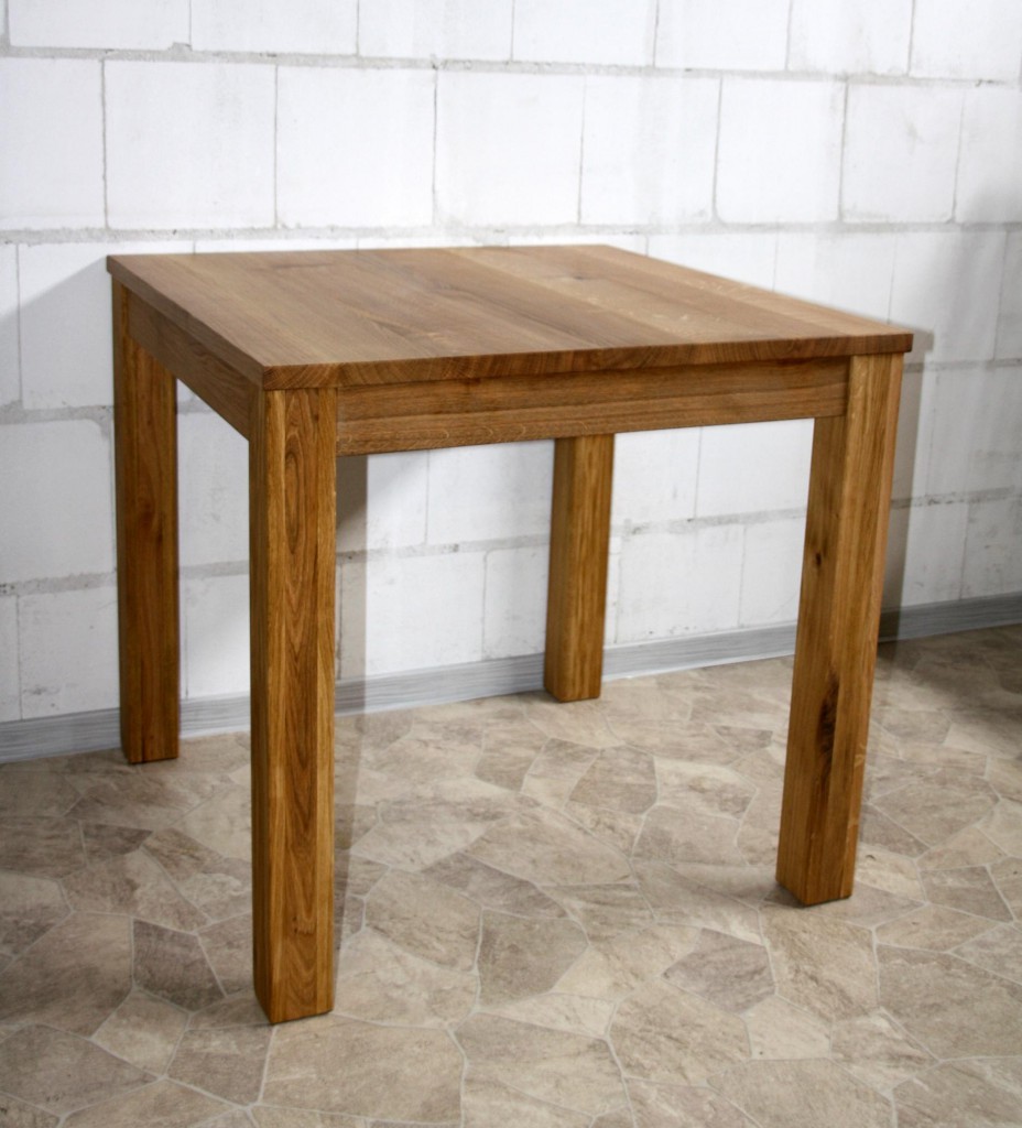 Esstisch 80x80 Wildeiche massiv Esszimmertisch Holz Eiche ...