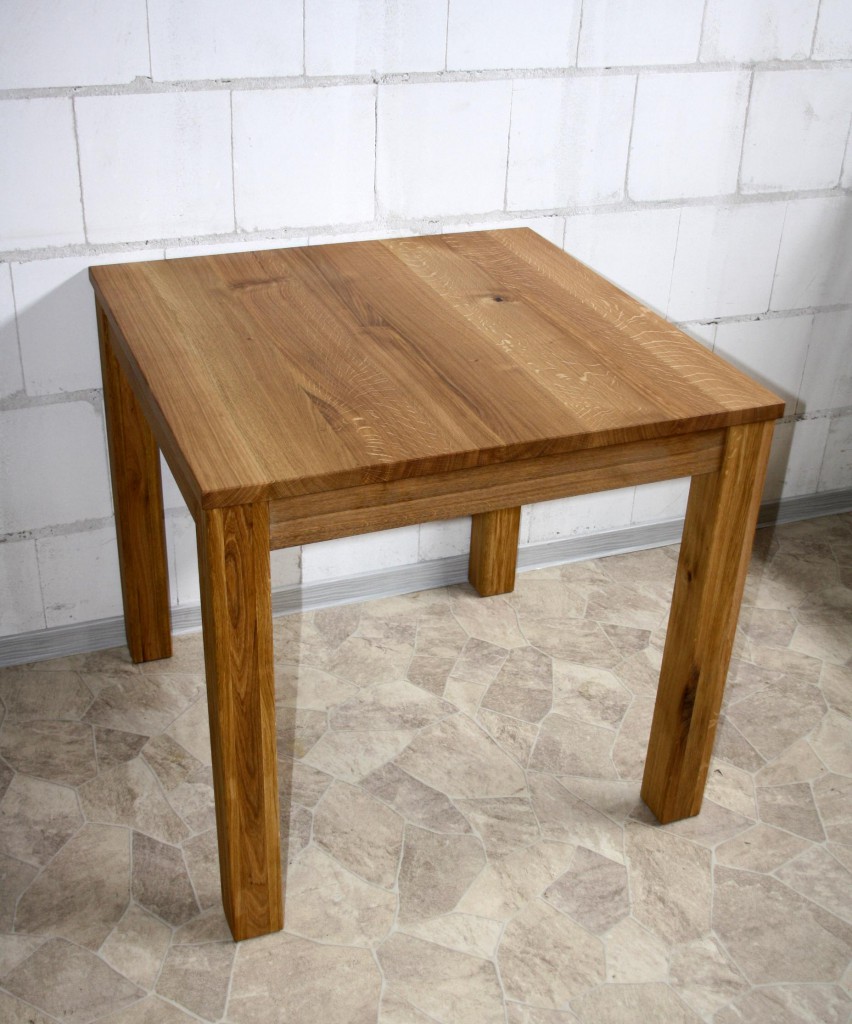 Esstisch 80x80 Wildeiche massiv Esszimmertisch Holz Eiche ...