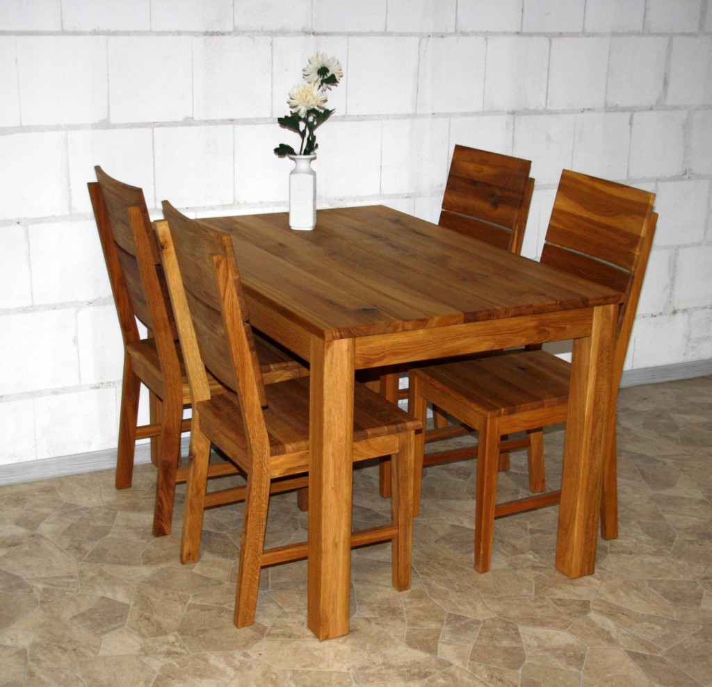 Esstisch 120x80 Wildeiche massiv Esszimmertisch Holz Eiche ...