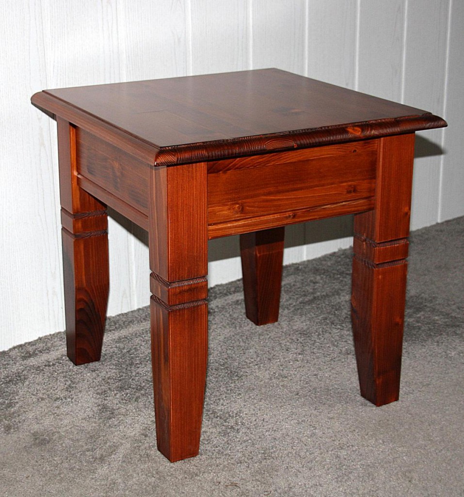 Couchtisch quadratisch Beistelltisch 45x45cm Holz massiv kirschbaumfarben