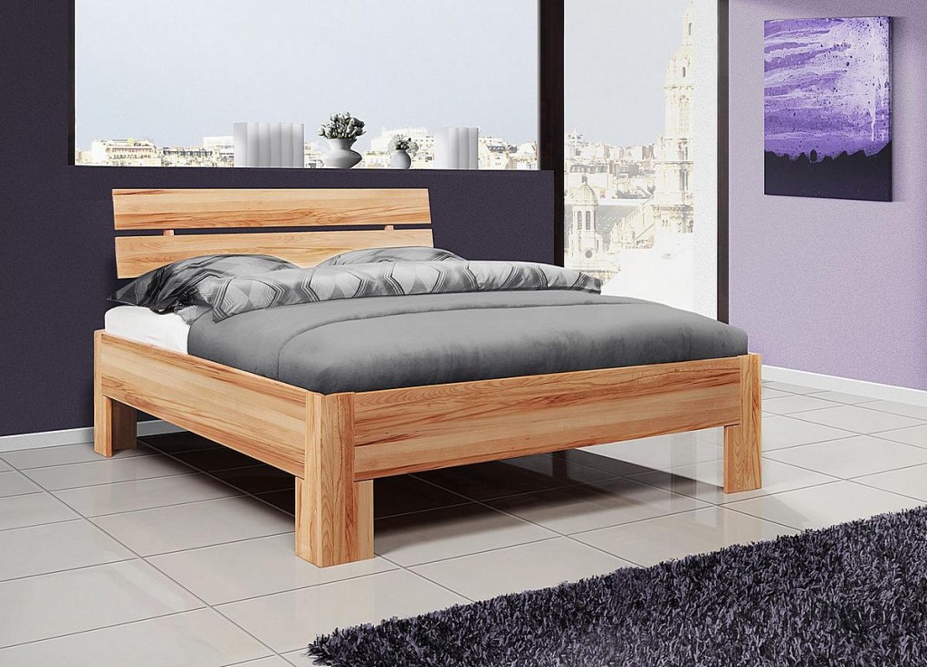 Bett 140x200 Doppelbett Holzbett Massiv Kernbuche Geölt