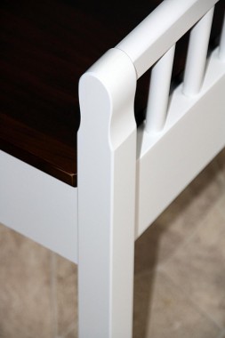 Sitzbank zweifarbig Holzbank weiß/kolonial Bank massiv Holz Dielenbank