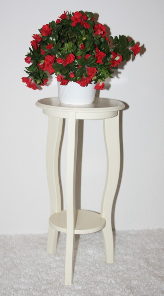 Massivholz Blumentisch Blumenhocker rund 60 Holz massiv creme lackiert
