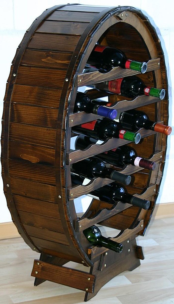 Massivholz Weinregal Flaschenregal Weinfass 24 Flaschen Holz Fichte