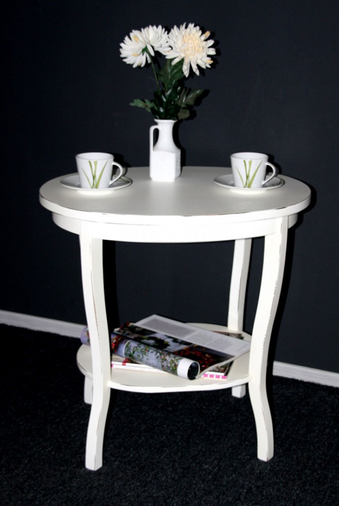 Massivholz Tisch Beistelltisch Teetisch oval 57 - Holz ...