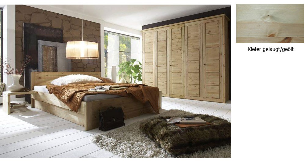 Massivholz schlafzimmer landhausstil guldborg kiefer massiv ...
