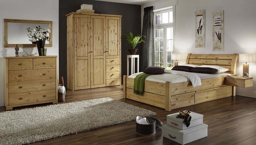 Massivholz schlafzimmer 8teilig komplett set kiefer gelaugt geölt