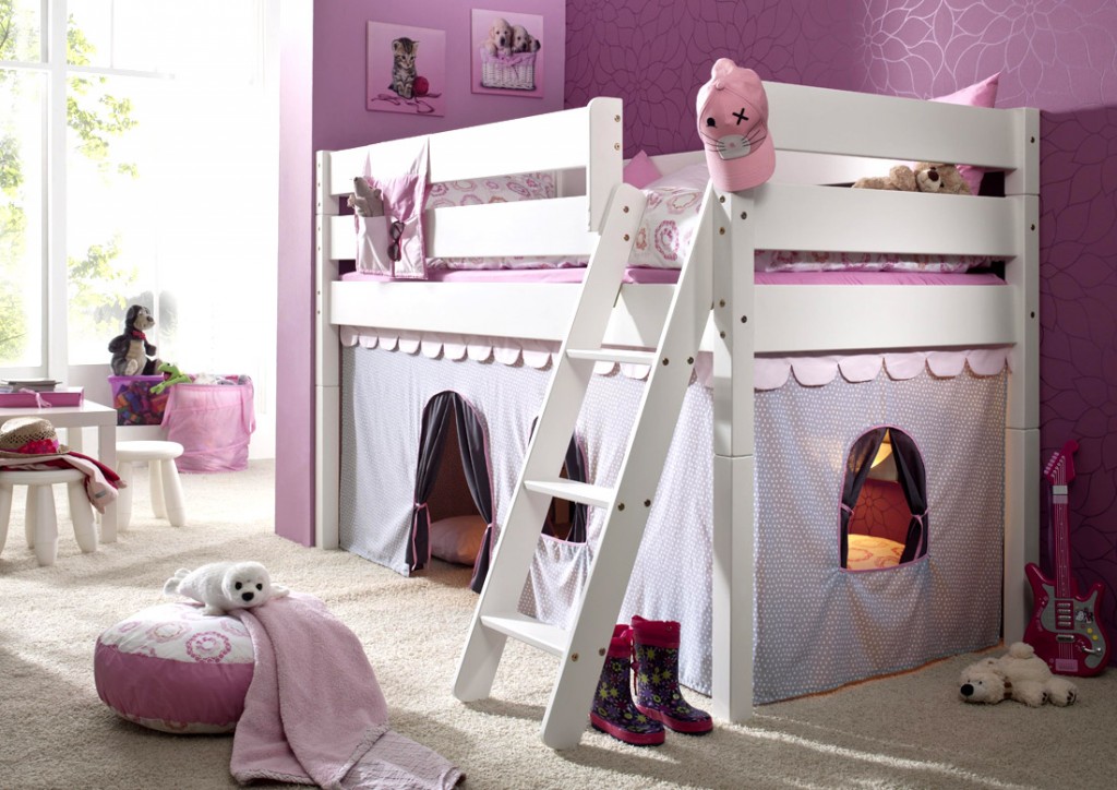 Relita Etagenbett Beni Buche Massiv Mit Rutsche : Vorhangset für spielbett eliyas und alex ohne rutsche pink rosa