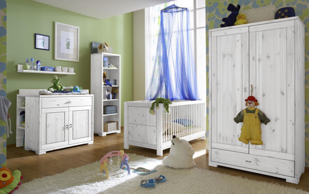 Massivholz Babyzimmer-Set weiß Kinderzimmer komplett ...