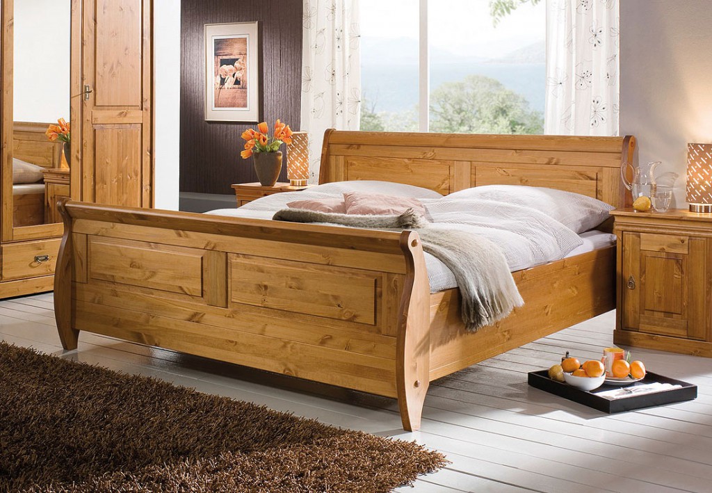 Massivholz schlafzimmer komplett set kiefer massiv holz honig