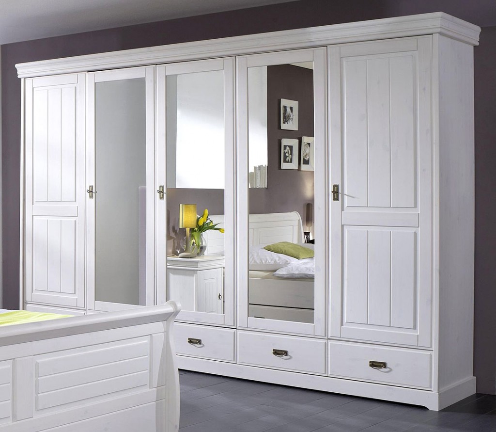 Massivholz Kleiderschrank Schrank 5türig Kiefer massiv ...