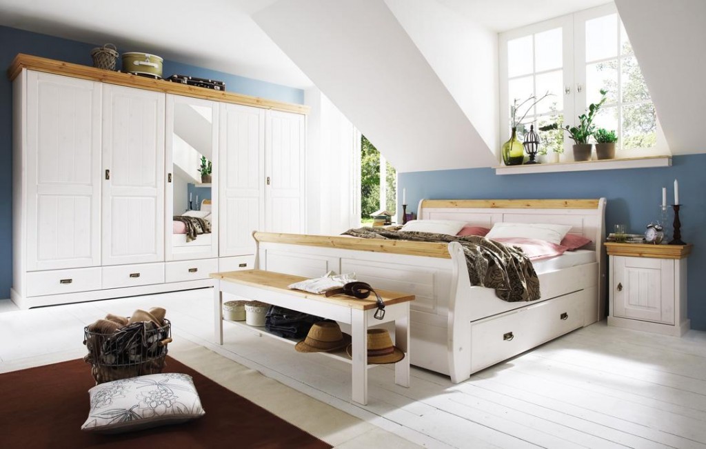 Massivholz schlafzimmer set komplett 180x200 kiefer massiv weià ... Schlafzimmer betten massivholz