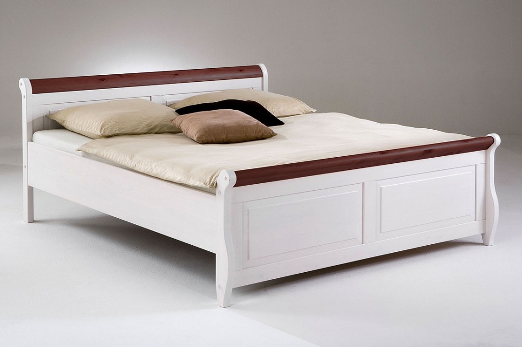 Doppelbett 180x200 weiß kolonial Holzbett Kiefer massiv Poarta Doppelbett 180x200 weiß kolonial Holzbett Kiefer massiv Poarta