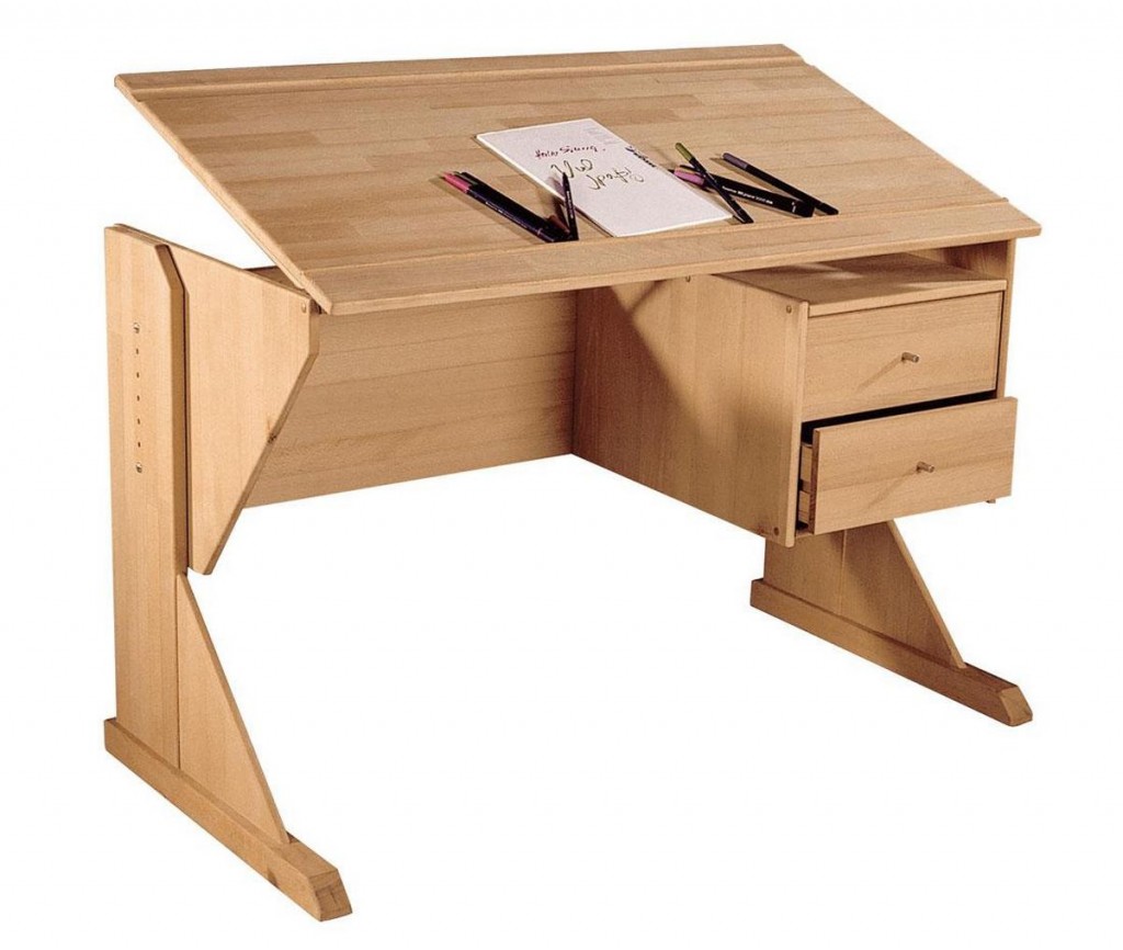 Höhenverstellbarer schreibtisch holz – com.forafrica Arbeitstisch mit regalaufsatz massivholz