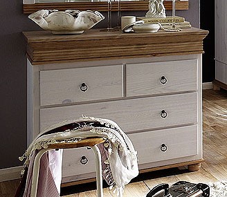 Massivholz Schlafzimmer-Set komplett Kiefer massiv weiß antik