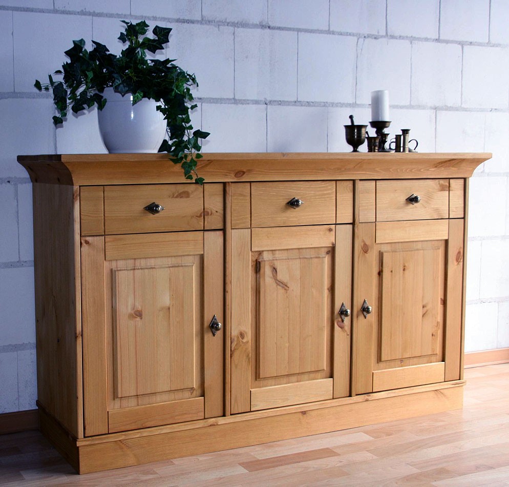 Massivholz Sideboard Anrichte Kommode Kiefer massiv gelaugt geölt