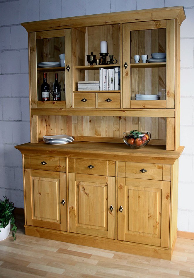 Massivholz Buffetschrank Küchenschrank Buffet Kiefer massiv Holz gelaugt