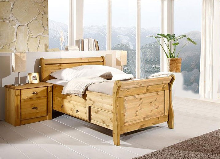 Massivholz Bett Mit Schublade 100x200 Holzbett Kiefer