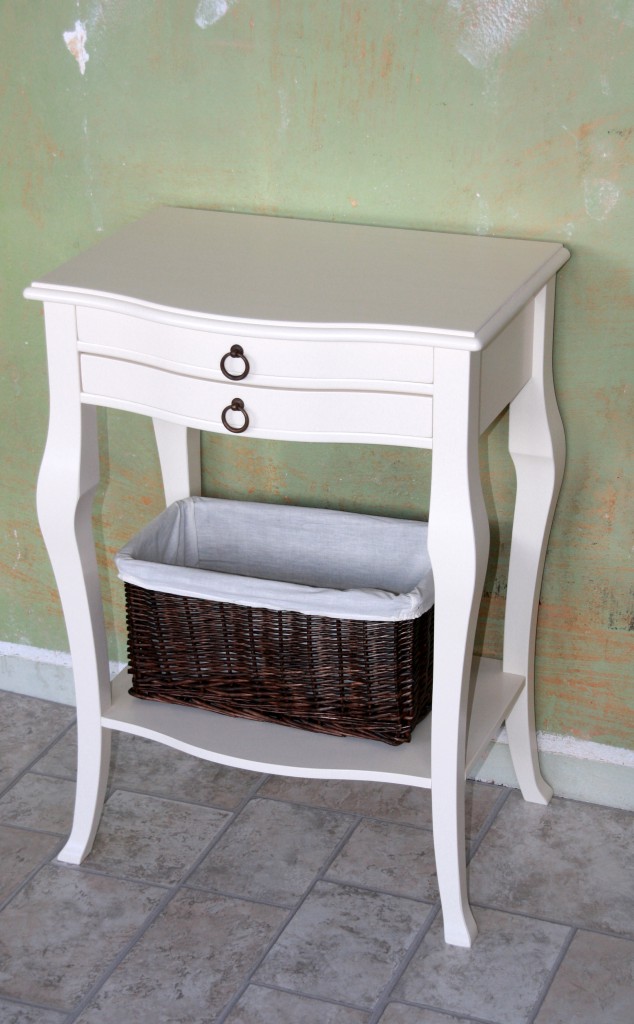 Beistelltisch creme Wandtisch Konsolentisch Wandkonsole Holz massiv