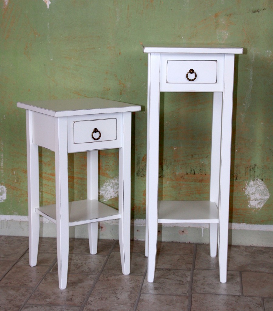 Beistelltische weiß antik Blumentisch Set Blumenhocker ...